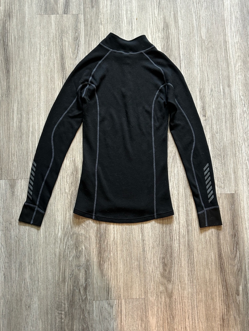 Helly Hansen Wool Blend Black Long Sleeve Warm Freeze 1/2 Zip Performance Top - Picture 8 of 11